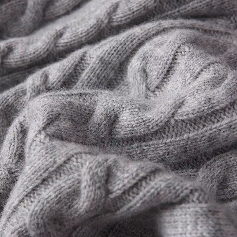 Loose Thickened Cashmere Sweater Crew Neck Pullover Knittedwear for Middle-Aged Men Autumn Winter Sporty Style Casual Wear