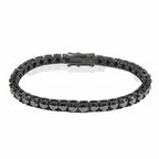 3Mm 4Mm Black Moissanite Tennis Bracelet Full Diamond with Certificate S925 Sterling Silver Hiphop Bracelets for Women Man