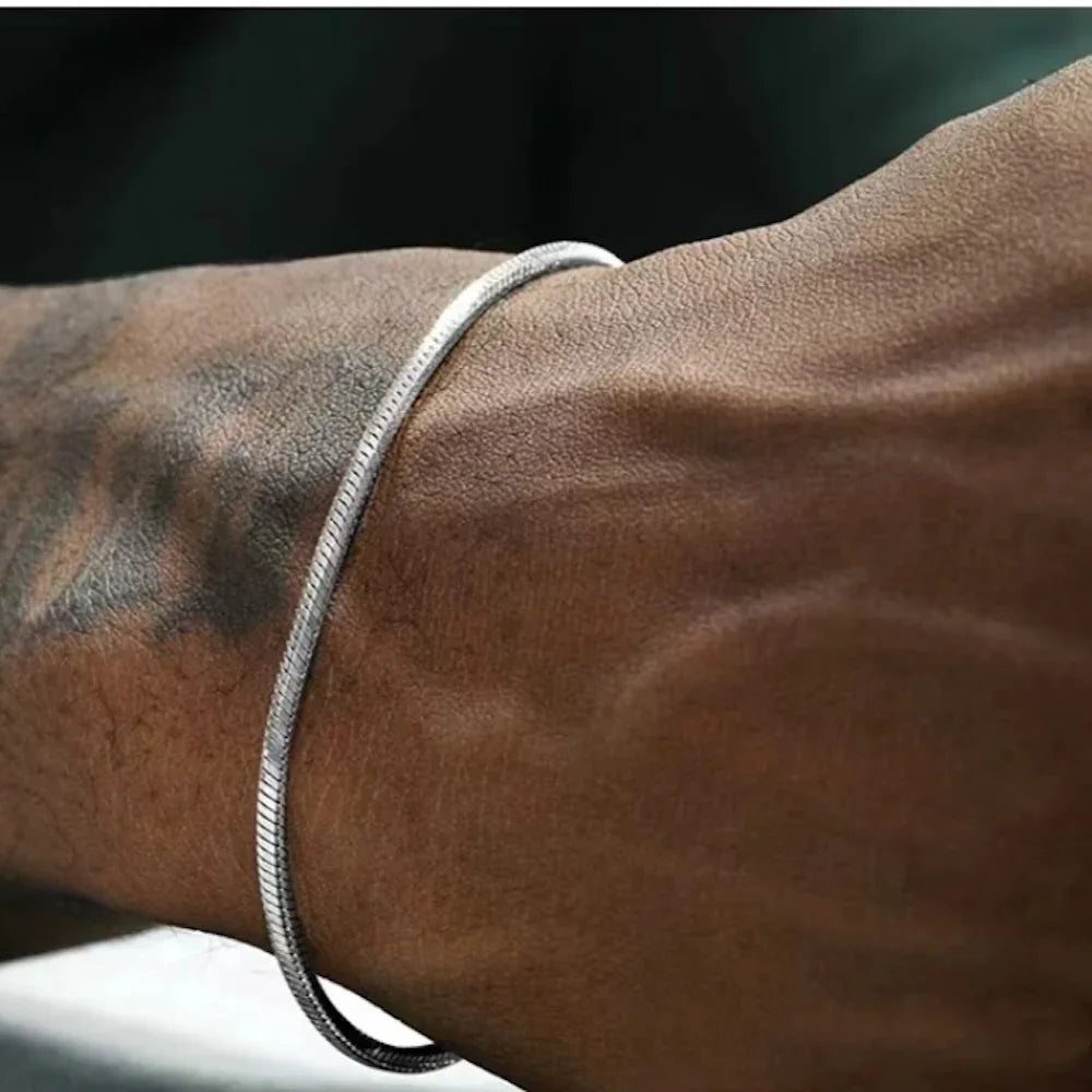 925 Sterling Silver 3Mm Snake Chain Bracelet for Men Women Punk Hip Hop Bracelet Fashion Party Jewelry Wholesale 16-23Cm