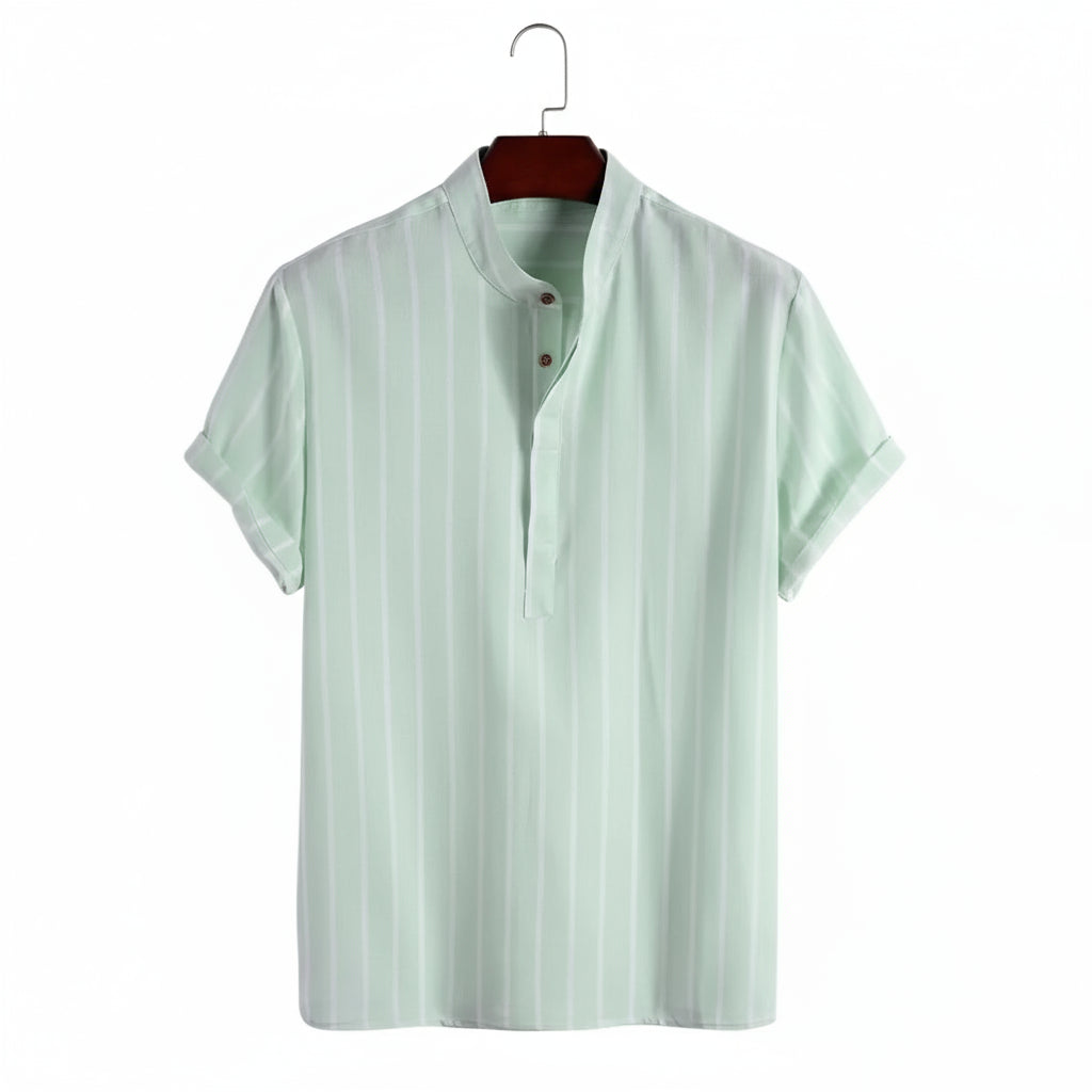 Summer Men'S Short Sleeve Shirt Striped Casual Independent Station Large Quantity Available AE Stock No Brand Name Chinese Origi