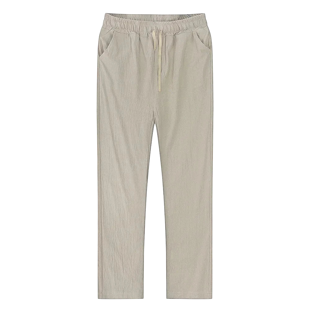 Men'S Cotton Linen Pants Male Autumn New Breathable Solid Color Linen Trousers Fitness Streetwear S-3XL