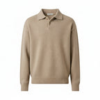 New Style Men'S Sweater for Autumn and Winter, Korean Style Trendy Turn-Down Collar, Loose and Lazy Polo Collar Knitted Shirt